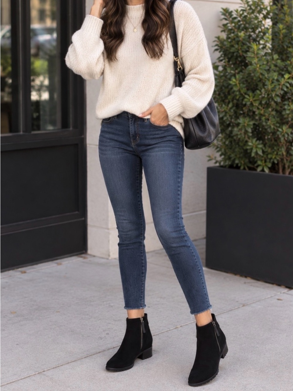 Paul Green Black Suede Ankle Boots with Side Zip